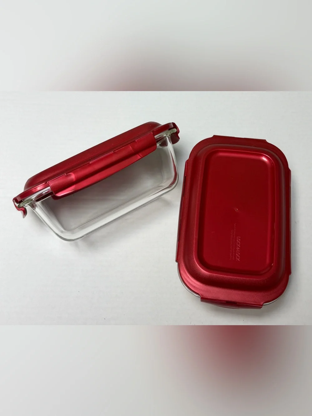 Set of 2 Lock & Lock Glass Loaves with Locking Lids